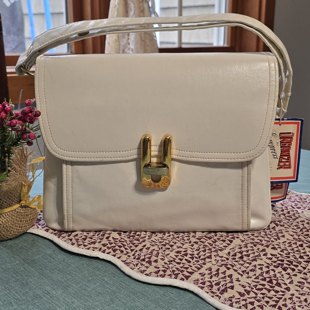 White Empress Organizer Shoulder Bag